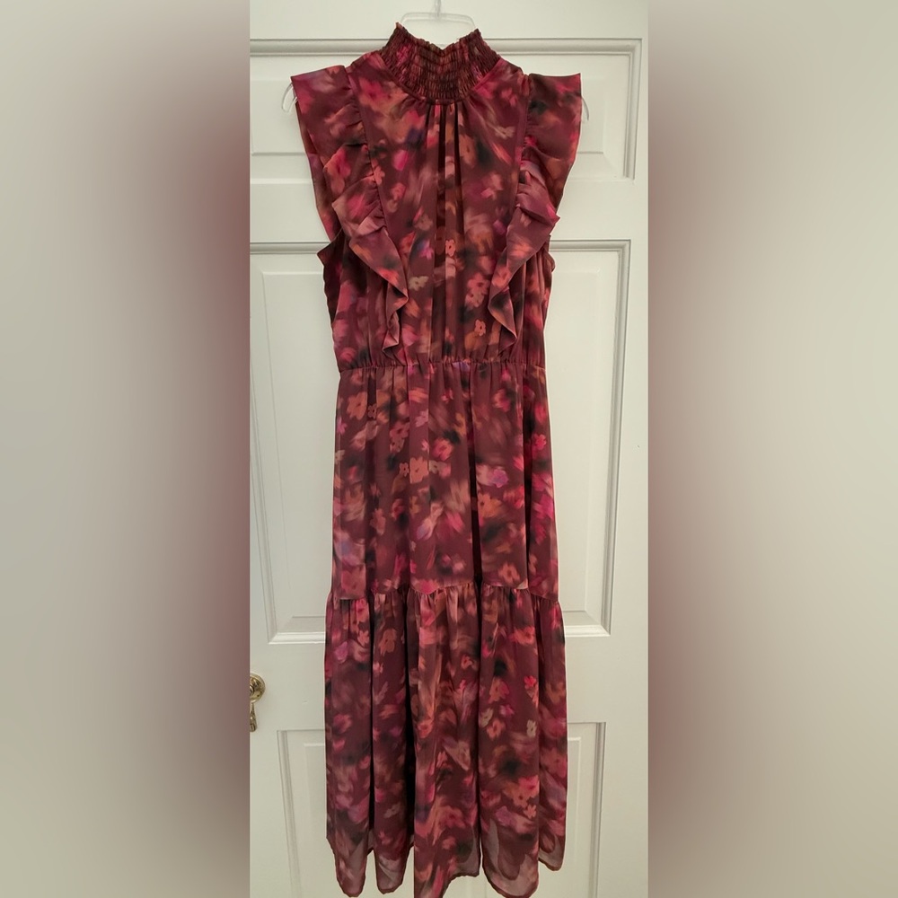 Steve Madden Burgundy Floral Midi Dress